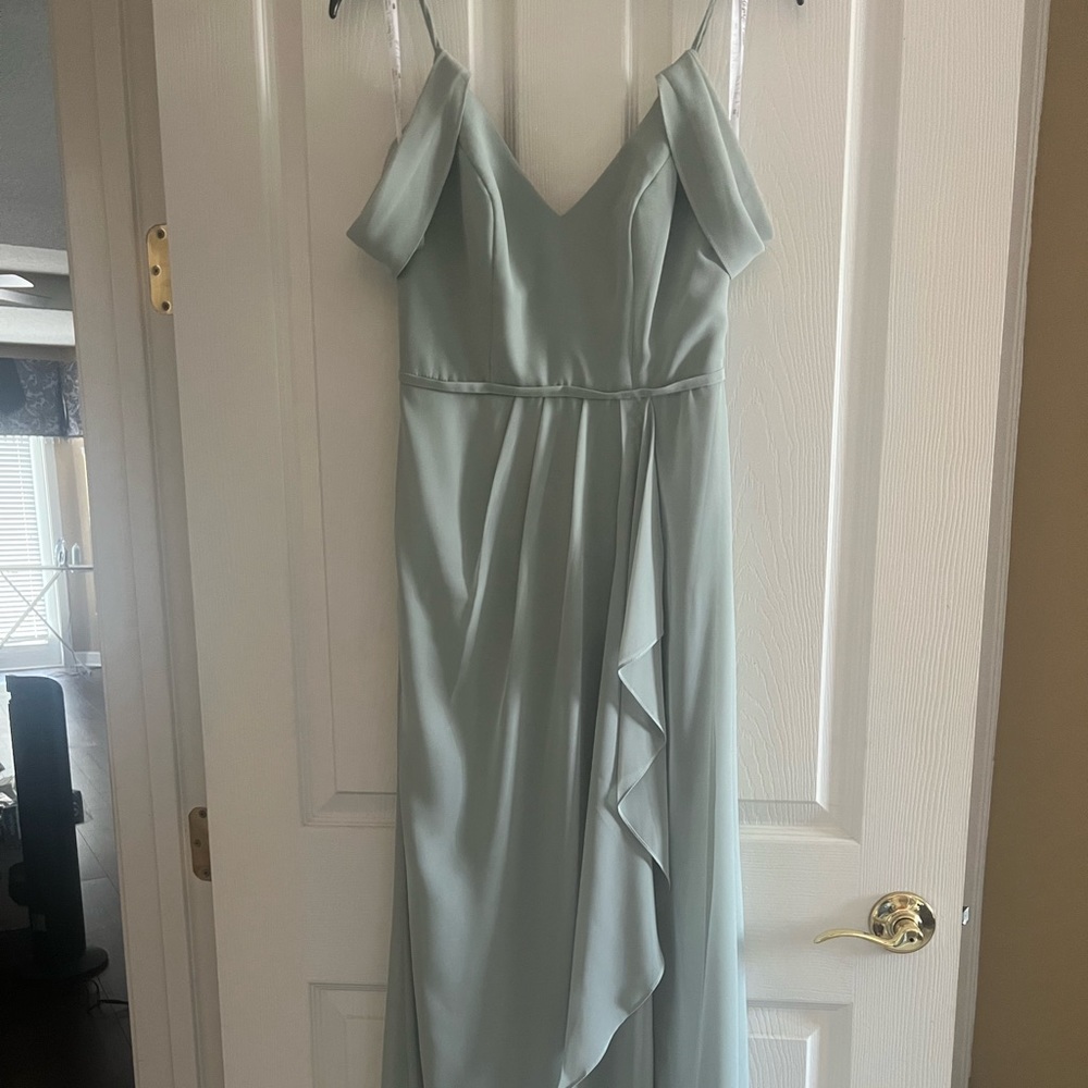 David bridals Bride made dress size 0 Dust green